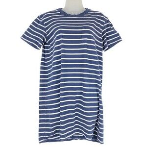 Madewell Blue & White Stripe Skater T-shirt Dress Sz S